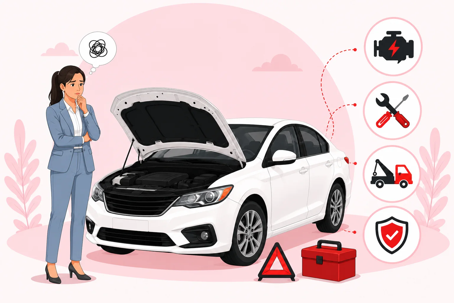 A driver receiving mechanical breakdown support